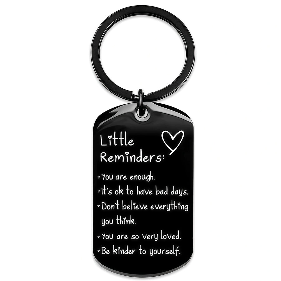 Little Reminders Keychain for Women Men, You Are Enough Inspirational Keyring, Uplifting Gift for Friends