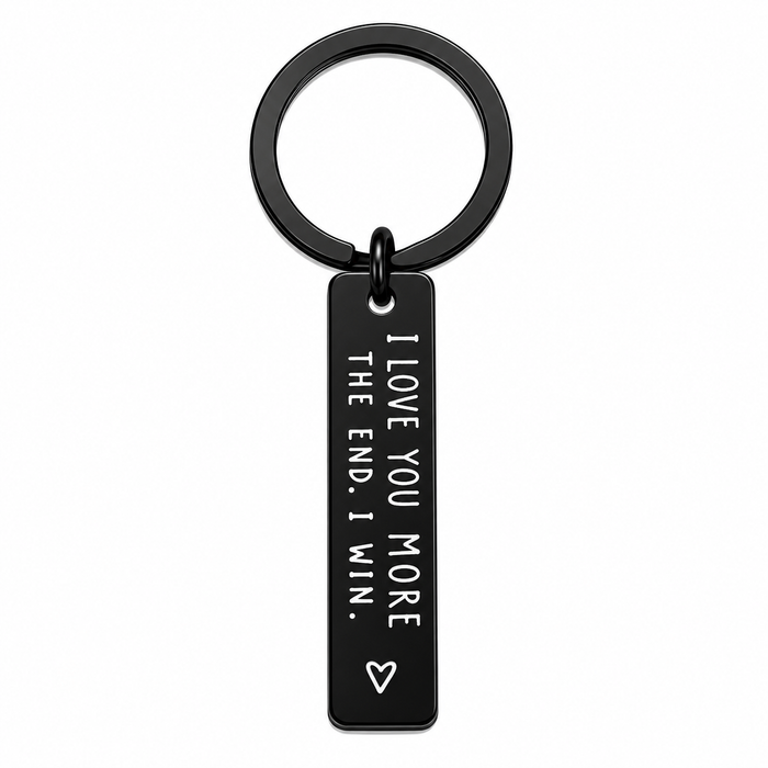 Creative Slogan Metal Keychain, Stainless Steel Key Ring with Long Bar Pendant for Car Keys, Cute Fashion Accessory for Men and Women, Perfect Valentine's Day Gift and Keychain for Bags