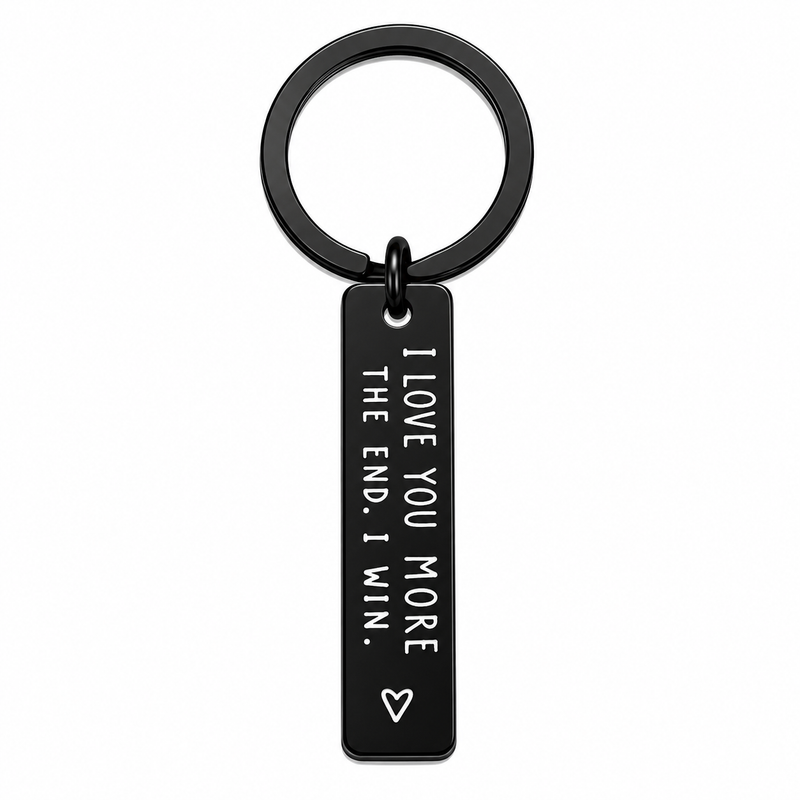Creative Slogan Metal Keychain, Stainless Steel Key Ring with Long Bar Pendant for Car Keys, Cute Fashion Accessory for Men and Women, Perfect Valentine's Day Gift and Keychain for Bags