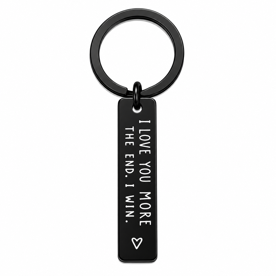 Creative Slogan Metal Keychain, Stainless Steel Key Ring with Long Bar Pendant for Car Keys, Cute Fashion Accessory for Men and Women, Perfect Valentine's Day Gift and Keychain for Bags