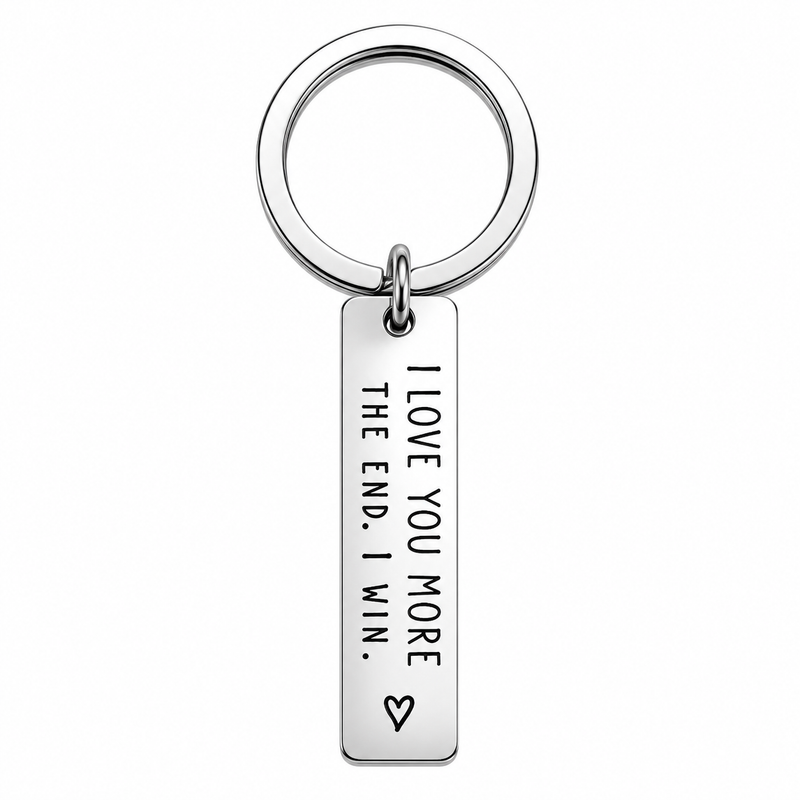 Creative Slogan Metal Keychain, Stainless Steel Key Ring with Long Bar Pendant for Car Keys, Cute Fashion Accessory for Men and Women, Perfect Valentine's Day Gift and Keychain for Bags