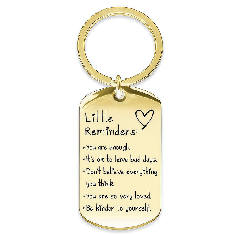 Little Reminders Keychain for Women Men, You Are Enough Inspirational Keyring, Uplifting Gift for Friends