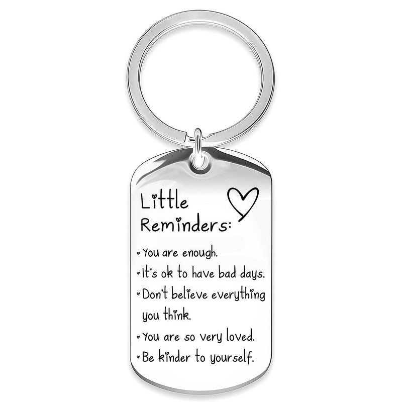 Little Reminders Keychain for Women Men, You Are Enough Inspirational Keyring, Uplifting Gift for Friends