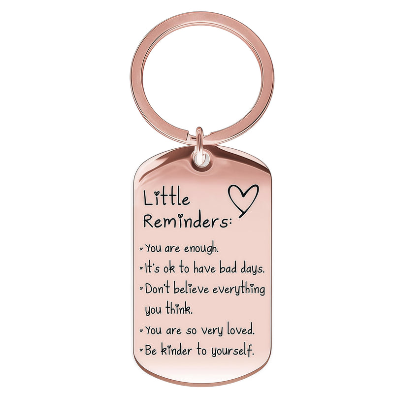 Little Reminders Keychain for Women Men, You Are Enough Inspirational Keyring, Uplifting Gift for Friends
